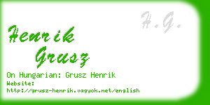 henrik grusz business card